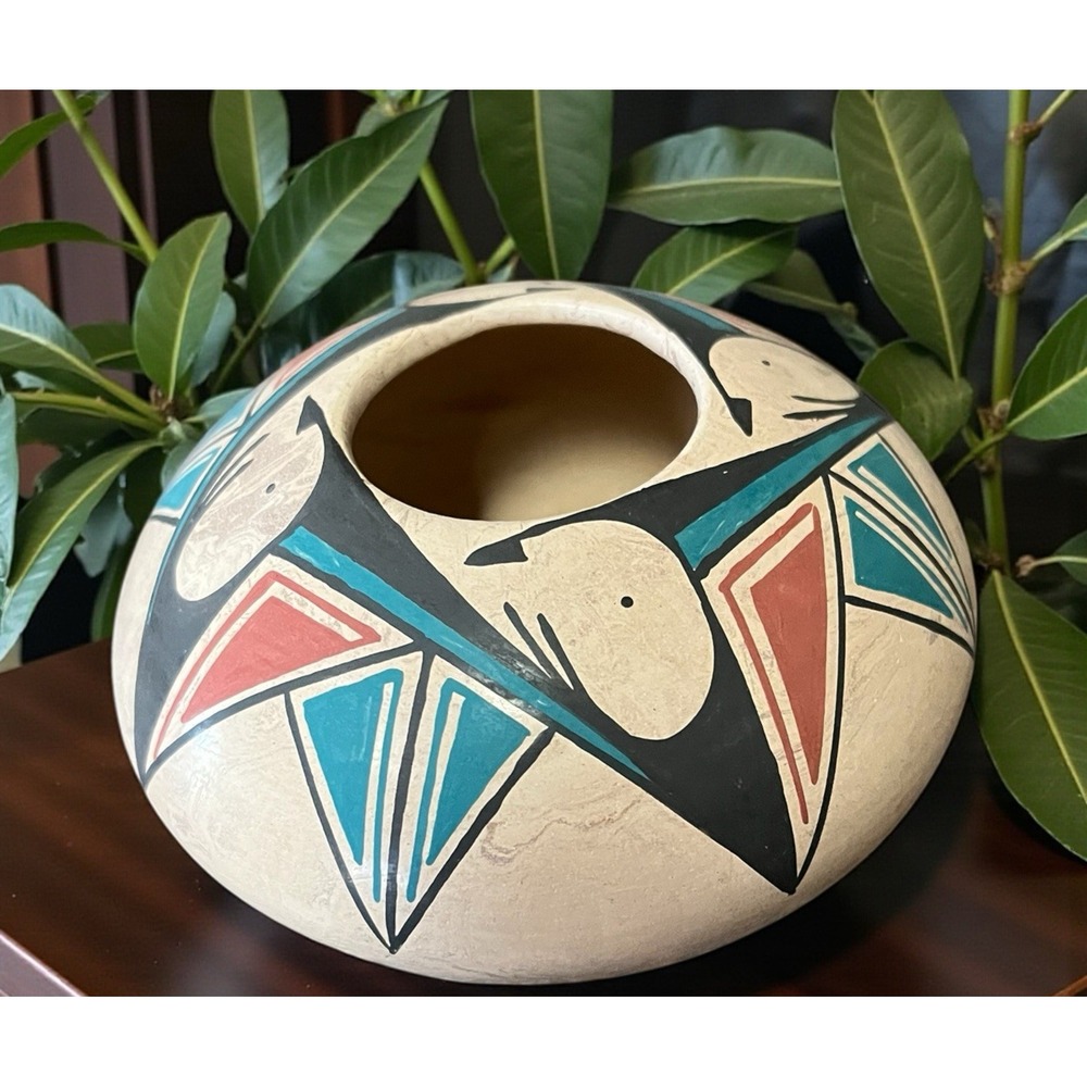 Mata Ortiz Pottery Seed Pot Silvia Rodriguez Mixed Clay Paquime Traditional Art - Picture 3 of 11